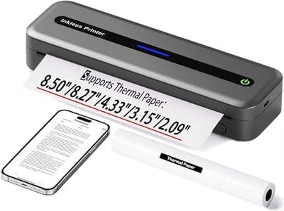 Portable Printer Wireless Travel Compatible with Apple iPhone iPad MacBook Android - Support 8.5x11"/8.26"/4"/3"/2" Thermal Pirnter Paper - A4 Inkless Bluetooth Printer for Home Office Dorm Trucker