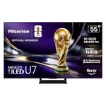 Hisense 55U7SF- 55" Mini-LED ULED 4K UHD Best Premium Gaming HDR Smart Fire TV - Hi-QLED, Native 165Hz, VRR 330, Dolby Vision IQ · Atmos, IMAX Enhanced, Anti-Reflection, 2.1.2 Ch, Alexa+ (2026 Model)