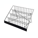 FixtureDisplays® 4-Tiered 29" Wire Display Rack Literature Brochure Magazine Stand Book Tabletop Rack, 2.5" Deep Open Shelves 119363-BLACK