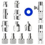 HUBEST 14pcs Multi-Size Airbrush Adapter Set, Airbrush Quick Release Disconnect Couplers, Adapter Kit Fitting Connector Airbrush Quick Release Disconnect Fitting for Air Compressor, Airbrush Hose