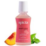 Spicta Peach Mint Mouthwash 250ml | Alcohol Free Mouthwash Liquid with Fitkari (Alum), Natural, Fresh, Herbal, Bad Breath Remover | Teeth Whitening, Removes Plaque, Mouthwash for Adults & Kids