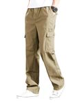 Lymio Men Cargo || Cotton Cargo Pants for Men (120-Khakhi-M)