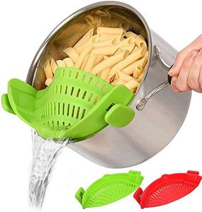 Snap Strainer, 2 PACK Silicone Food Strainers Heat Resistant Clip On Strain Strainer Rice Colander Kitchen Gadgets Drainer Hands-Free For Pasta, Spaghetti, Ground Beef, Universal Fit All Pots Bowls