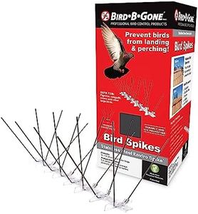 Bird B Gone - Pre-Assembled EnviroSpike Stainless Steel Anti Bird Spikes (10') - UV-Stabilized Polycarbonate Base - Humane Deterrent - Stops Pigeons & Birds from Roosting On Rooftops, Ledges, Fences