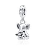 GMXLin Elephant Charm for Pandora Bracelets Mother and Daughter Son Animal Dangle Bead for Mom Women Daughter Grandma Birthday