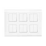 Wipro Northwest (Nowa) Switch Combo of 12M Plate + 6A Switch x12t, White (Kit 15)