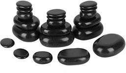 Spa Hot Stones, 20Pcs Hot Stones Massage Kit Hot Spa Black Basalt Oval Shape Stone Essential Oil Pedicure Massage