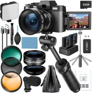 G-Anica 5K 64MP Digital Cameras for Photography with Dual-Lens WiFi