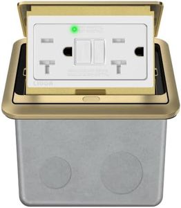 LIDER Soft Pop-Up Floor Box Kit, Brushed Tamper-Resistant Receptacle 20Amp