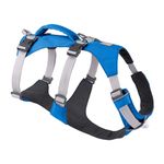 RUFFWEAR Flagline Dog Harness with Handle, Multi Use Lightweight Adjustable Comfy Walking Gear, 3 Lead Attachment Points, Reinforced Webbing & Strong Metal V Ring, Blue Dusk (Medium, 69-81cm)