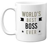 Worlds Best Boss Ever Mug - Best Boss Gifts, New Job Gifts, Good Luck Gifts, Leaving Presents, Novelty Gifts for The Office, Present for Boss Funny, 11oz Ceramic Coffee Mugs Dishwasher Microwave Safe