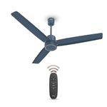 Havells FAB BLDC I 1200 mm Decorative Ceiling Fan with 100% Pure Copper | Remot Controlled | Watt: 30|Air Flow: 225 cmm|Speed: 350 RPM|2 Years Warranty (Denim Blue)