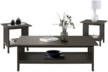 Lexicon Noel 3-Piece Coffee Table Set, Antique Gray