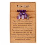 Fashion Base Amethyst Crystals and Healing Stones Bracelet for Women, Fertility Bracelet Protection Luck Bracelet Clam Bracelet Love and Happiness Bracelet Wish Bracelet Reiki Gift (Amethyst-3 pcs)