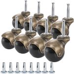 Yarlung 8 Pack 2 Inch Ball Caster Wheels with Swivel Stem, Antique Brass Casters with Mounting Stem Sleeve Socket (5/16" x 1-1/2") for Furniture Chairs Sofa Cabinets