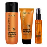 Matrix Opti.Care Professional Shampoo + Conditioner + Serum Combo for Salon Smooth Straight Hair | Control Frizzy Hair for up to 4 Days | With Shea Butter | No Added Parabens (200 ml + 98 g + 100 ml )