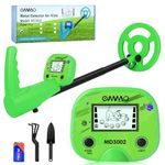 OMMO Metal Detector, LCD Display Metal Detector For Kids 3-10, Adjustable Aluminum Stem 17-32'', IP68 Waterproof Metal Detector with Backlit, Portable Outdoor Metal Detector, Birthday