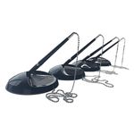 Janrax Pack of 4 Black Reception Counter Pens on Chain