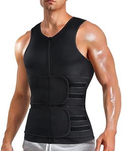 Junlan Fajas Reductoras Hombre Chaleco Sauna Adelgazante Camiseta Reductora Control de Abdomen Colombianas Chaleco Compresion de Sudoración para Deporte Fitness Gym