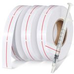 Glenmal 1500 Pcs Syringe Line Stickers 1.5" x 0.5" Dosage Marking Clear Label Bright Red Indicator Line Pharmacy Labels for Veterinary Medical Pharmacy Medication Healthcare Medicine, 3 Rolls