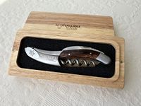 Laguiole En Aubrac Sommelier Waiter's Corkscrew, Grapevine Wood Handle, Wine Opener with Foil Cutter & Bottle Opener, Stainless Steel Brushed Bolsters
