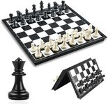 Prestige Chess Board Set Game - Magnetic Chess Set with Portable/Folding Storage Board - Traditional Strategy Game for Kids/Children/Adults
