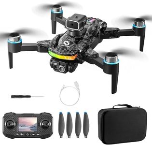 B-Qtech Remote with Screen Drone with Camera for Adult, 4k RC Drone with Flashing Lights,Smart Obstacle Avoidance FPV for Beginners with 8G Flashdrive and Card Reader