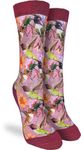 Good Luck Sock Women's Hummingbirds and Flowers Socks, Adult