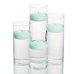 Set of 4 Eastland Cylinder Vases and 4 Richland Floating Candles 3" (Dark Pink)