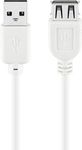 Goobay 96198 USB 2.0 Hi-Speed Extension Cable, White, 1.8m Length