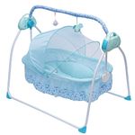 biniliubi Electric Cradle Blue Deluxe Without Battery Suitable Newborns Infants Baby Free With Hands Electric Bassinet Crib Cotton Bedding Set Liner Mattress Cover Portable Crib Infants Sky Blue