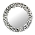 NOVICA 294547 Round Shimmer Glass Mosaic Wall Mirror Metallic