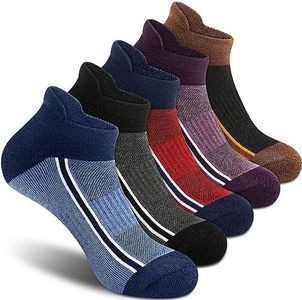 Gonii Men's Running Athletic Ankle Socks - Thick Cushioned Low Cut Socks (5 Pairs)