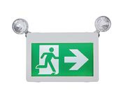 TANLUX Running Man Exit Sign with Emergency Lights, LED Emergency Exit Light with Battery Backup for 120 minutes, CSA Listed, AC 120/347V, Commercial Emergency Lights Combo(2 by 2 watts head)