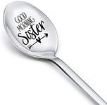 Sister Gifts from Sister Brother Birthday Gifts for Women, Good Morning Sister Spoon for Sister in Law Stepsister Gifts for Girls Engraved Coffee Tea Spoons