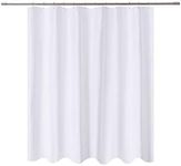 N&Y HOME Short Fabric Shower Curtain Liner 72 x 65 Shorter Length, Hotel Quality, Washable, Water Repellent, White Bathroom Curtains with Grommets, 72x65