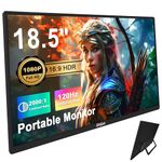 Tpsmtdis 18.5inch Portable Monitor, Laptop Monitors 120Hz Travel Gaming Monitor, 400Nits HDR FHD Plug&Play Dual Speakers, External Screen for PC, Tablet,Mac, Switch, Xbox, PS3/4/5 Will