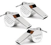 2 Pack, Stainless Steel Lanyard Whistle Gift for Coach With A Word "A Great Coach is Hard to Find and Impossible to Forget",Thank You Coach Gift，Loud Crisp Sound Whistles Great for Coaches, Referees.…