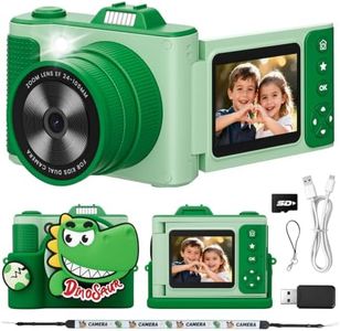 Kids Digital Camera for Girls Boys Age 3-10, My First Camera, 1080P HD Video, Toddler Camera Easy to Use, Shockproof Durable, Toys Gift for Kids Birthday Christmas with SD Card-Green
