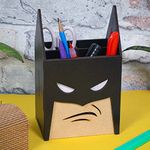 Deskart Batman Pen Stand With Stationary, Scissor And Remote Holder | Multipurpose Wooden Black Desk Organizer Pen And Pencil Holder Stand For Kids, Office Desk And Study Table