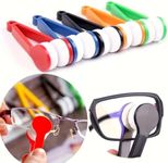 Eyeglass Lens Cleaning Tool, 4 Pack Mini Cleaners, Microfiber Pads (Blue)