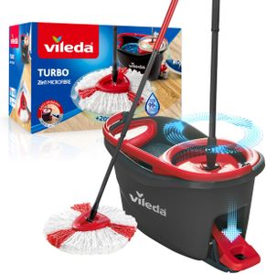 Vileda Turbo 2-in-1 Spin Mop and Bucket Set – Telescopic Handle, Microfibre