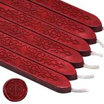 6PCS Sealing Wax Candles,Retro Wax Seal Sticks with Wicks for Wax Seal Stamp - Blood Red