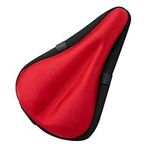 Bikeroo Bike Seat Cover - Padded Gel, Adjustable Bicycle Seat Cushion for Men and Women - Compatible with Indoor & Outdoor Wide Saddles, Red