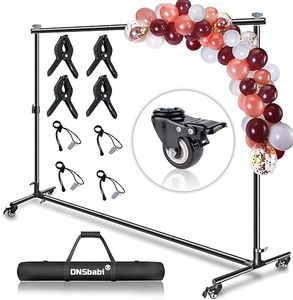 Versatile Heavy Duty Backdrop Stand, with Wheels, 10 * 7ft Adjustable Photo Background Stand, Banner Backdrop Stand for Parties/Photography/Birthday/Studio