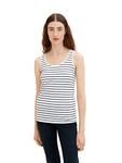 TOM TAILOR Ladie's 1036260 Top, 32082-Offwhite Navy Stripe, L