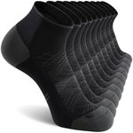 CS CELERSPORT 5 Pairs Ankle Compression Socks for Men and Women Running Athletic Socks, Black (5 Pairs), Small/Medium