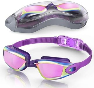 Aegend Swim Goggles, Swimming Goggles No Leaking Full Protection Adult Men Women Youth, Purple Black