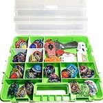 HOME4 BPA Free Display Storage Container Box, Compatible with Mini Toys, Small Dolls, Tools Beyblade, Heavy Duty Organizer Carrying Case, 17 Adjustable Compartments, Toys not included