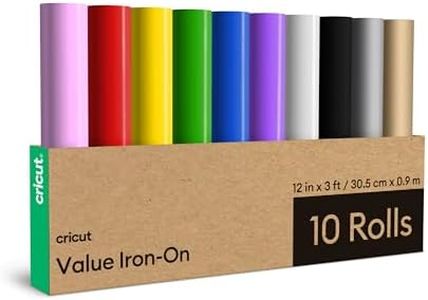 Cricut Iron On | 10 x Heat Transfer Vinyl Rolls | 0.9m (3ft) | For use with all Cricut cutting machines